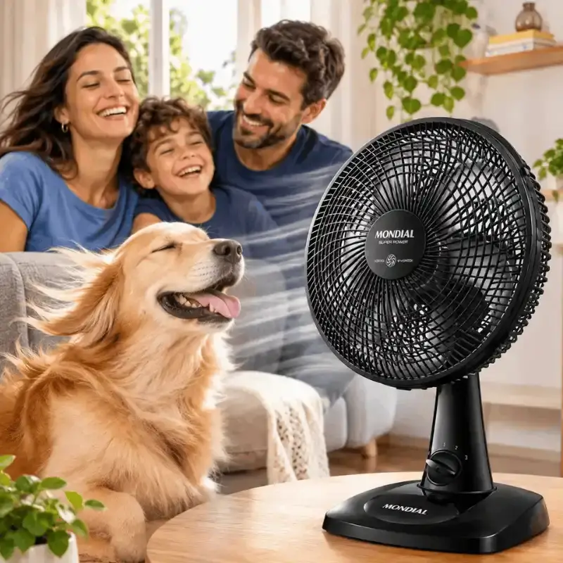 Ventilador de Mesa 30cm Super Power Mondial 60W VSP-30-B